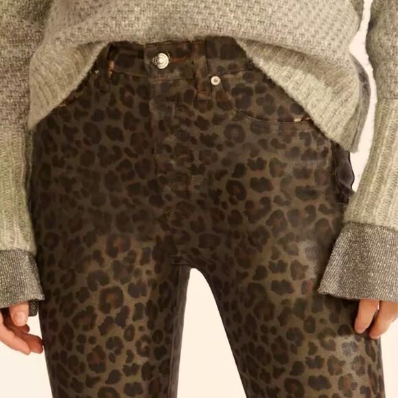 VERONICA BEARD BROOKE MID-RISE LEOPARD PRINT SKINNY JEANS SZ 0 NWT - Picture 9 of 16